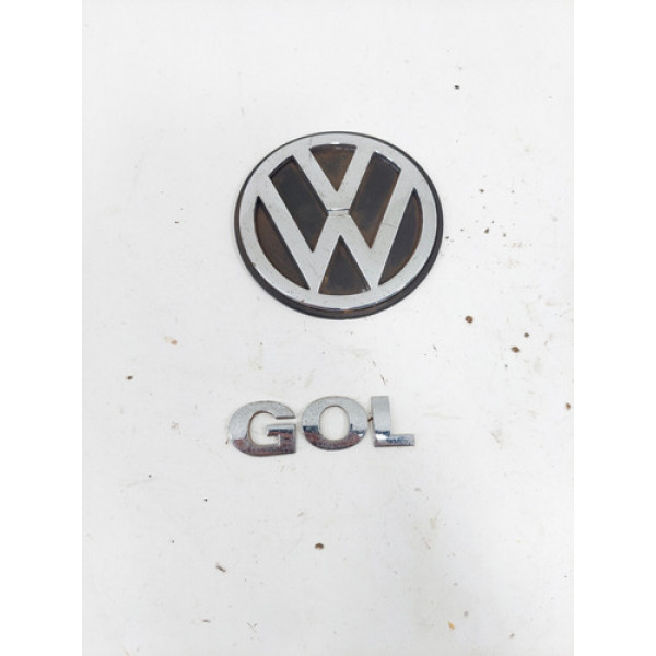 Kit Emblemas Tampa Traseira Volkswagen Gol  Cromado
