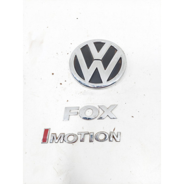 Kit Emblemas Tampa Traseira Volkswagen Fox Imotion Cromado