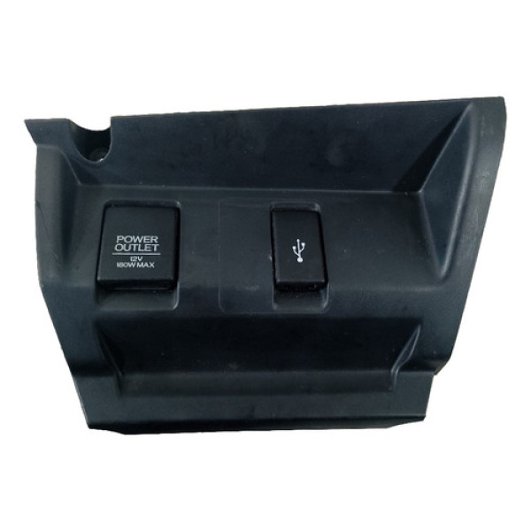 Moldura Tomada Acabamento Entrada 12v Usb Honda 2015 A 2015 Preto